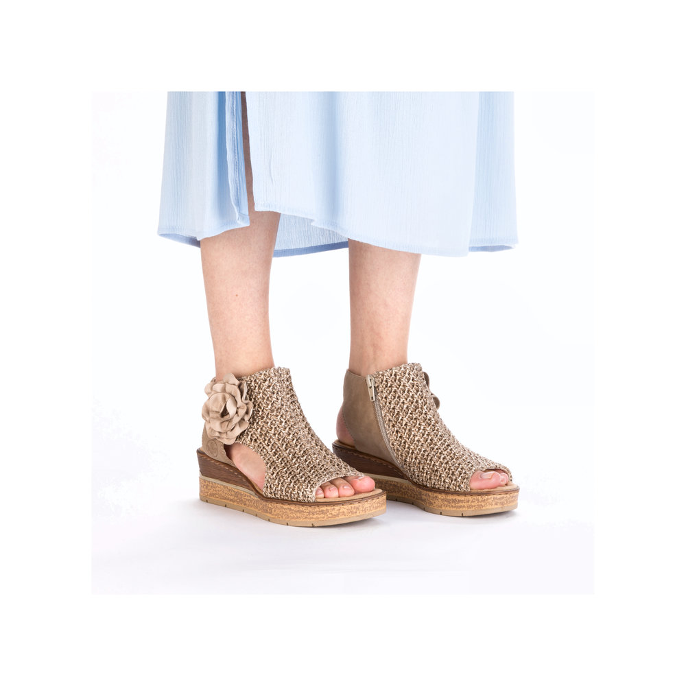 Sandale avec bride cheville beige - 9