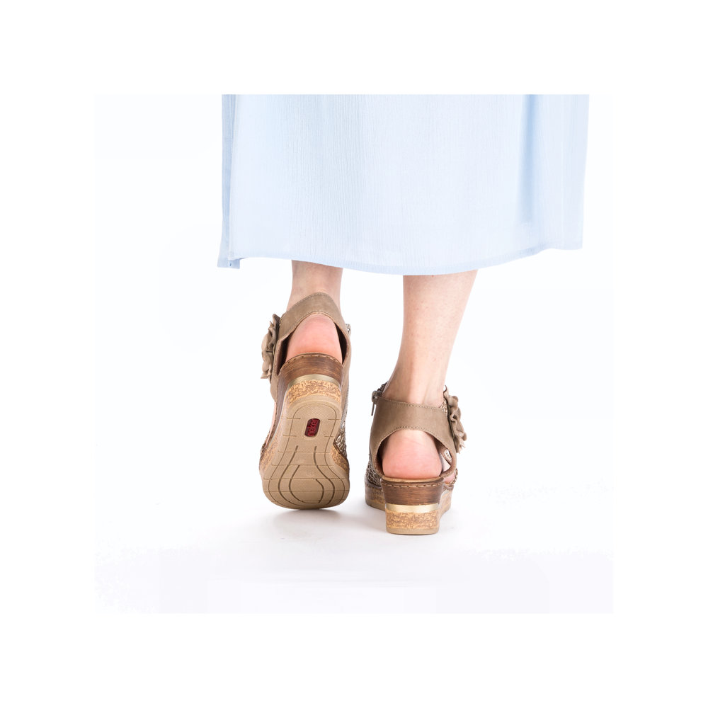 Sandale avec bride cheville beige - 11
