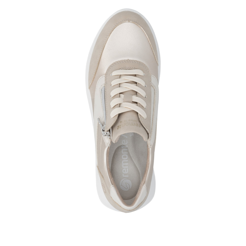 Derby avec fermeture éclair beige combiné - 4