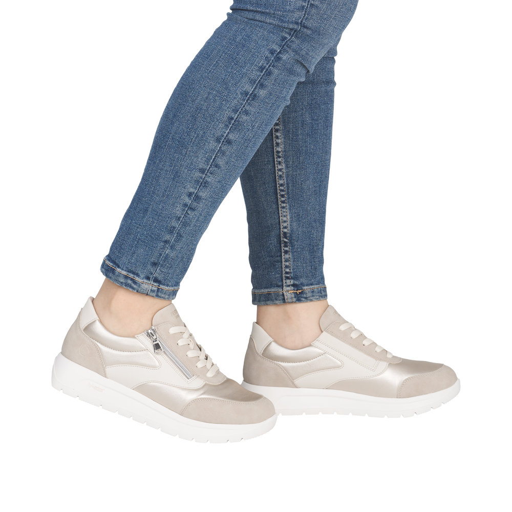 Derby avec fermeture éclair beige combiné - 9