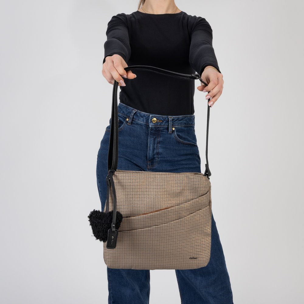 Handtasche mit Reißverschluss beige combiné - 7