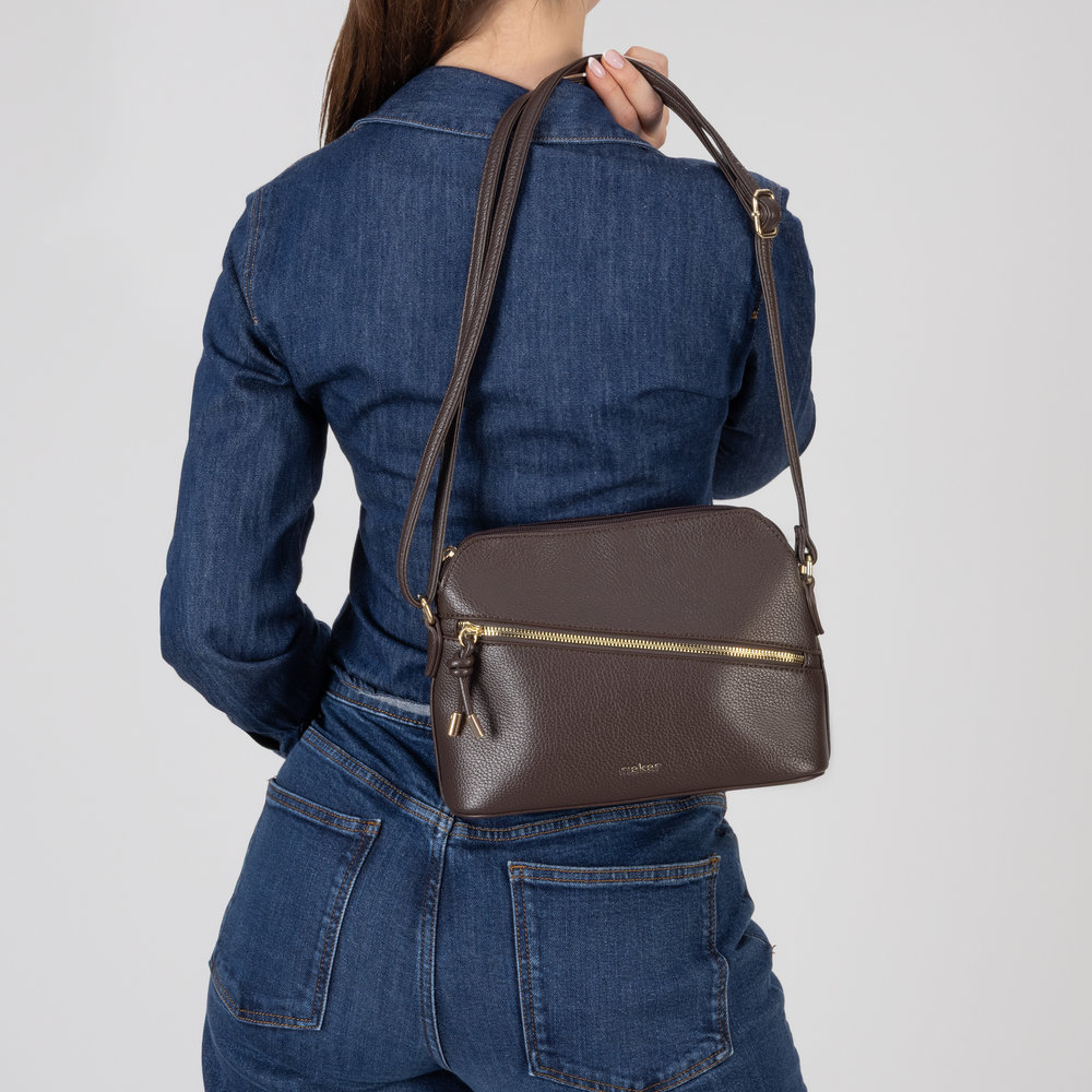 Handtasche mit Reißverschluss marron - 6