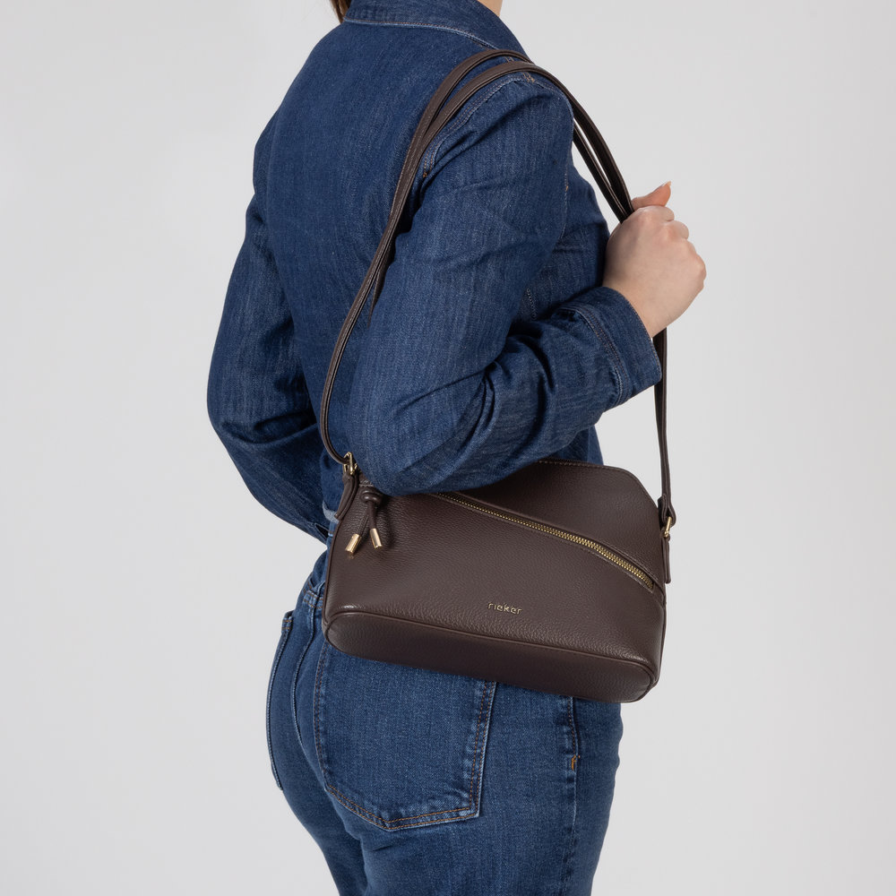 Handtasche mit Reißverschluss marron - 7