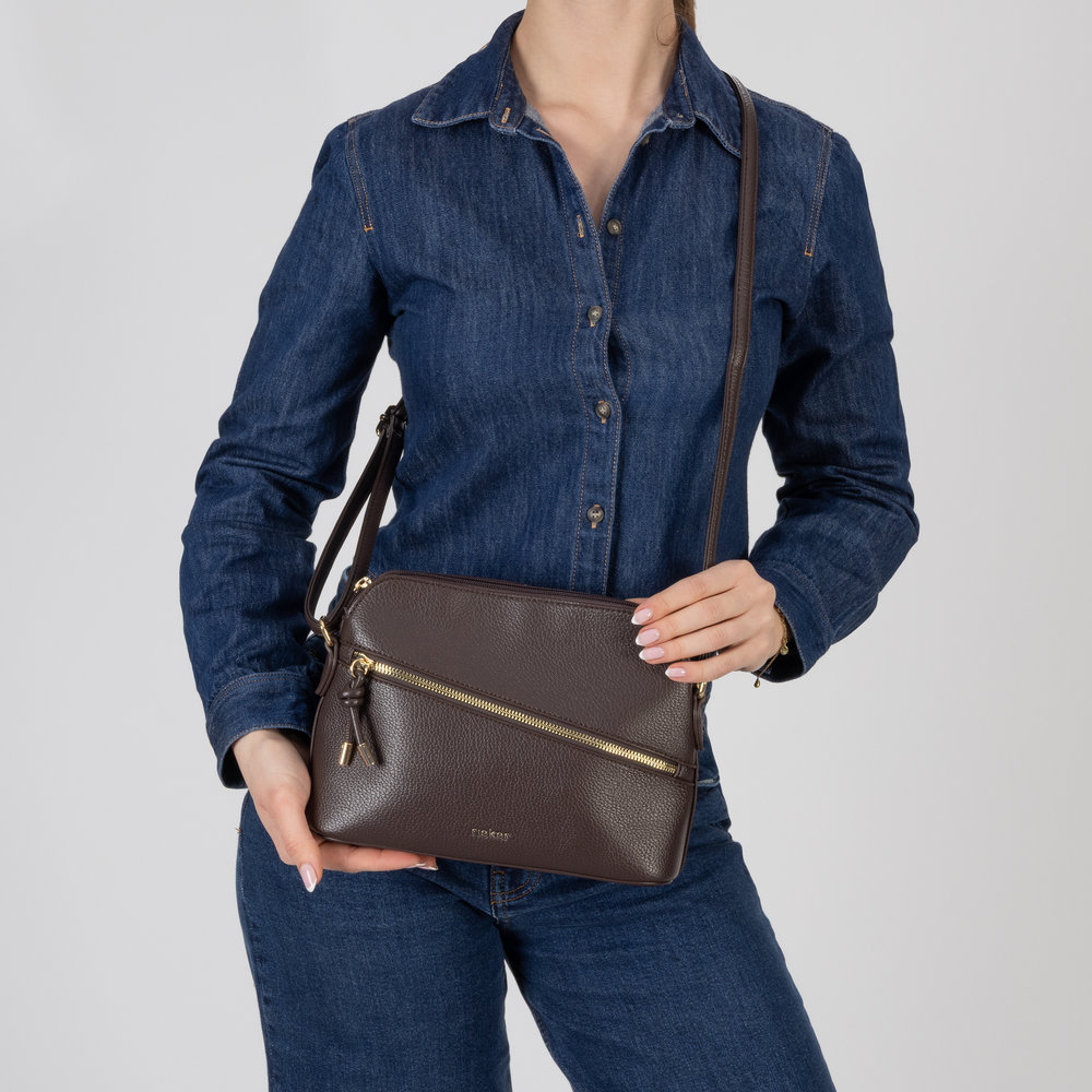 Handtasche mit Reißverschluss marron - 9