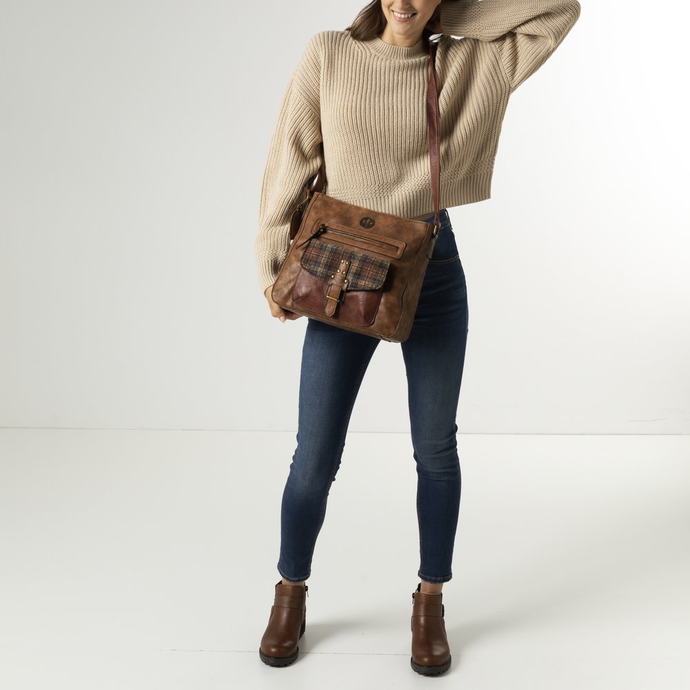Handtasche mit Reißverschluss marron - 6