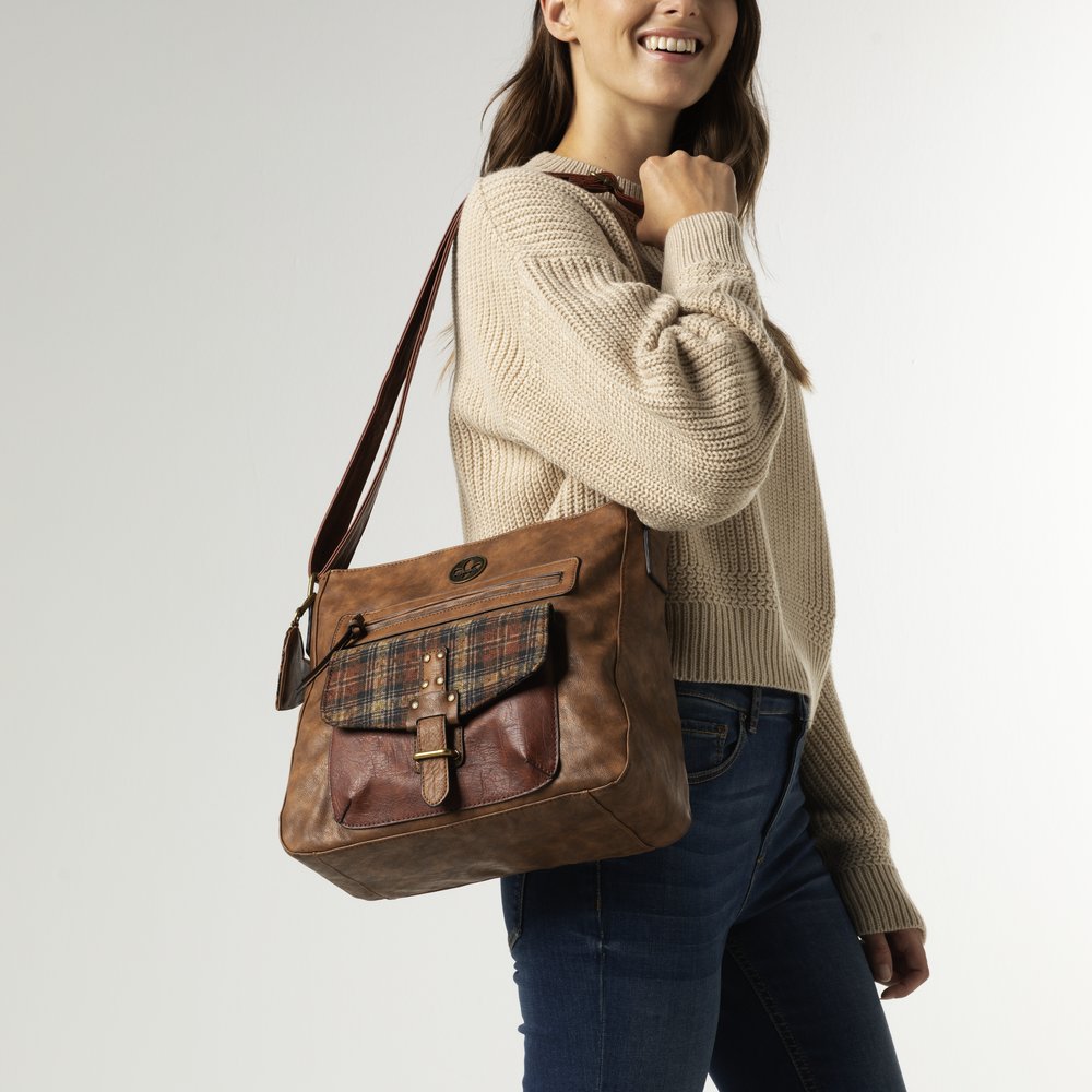 Handtasche mit Reißverschluss marron - 7