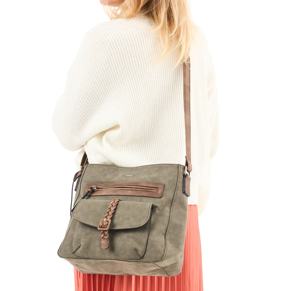 Handtasche mit Reißverschluss vert - 7