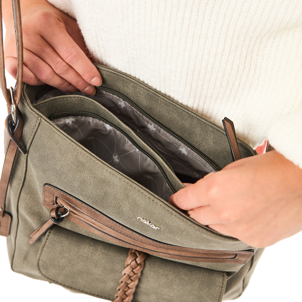 Handtasche mit Reißverschluss vert - 9