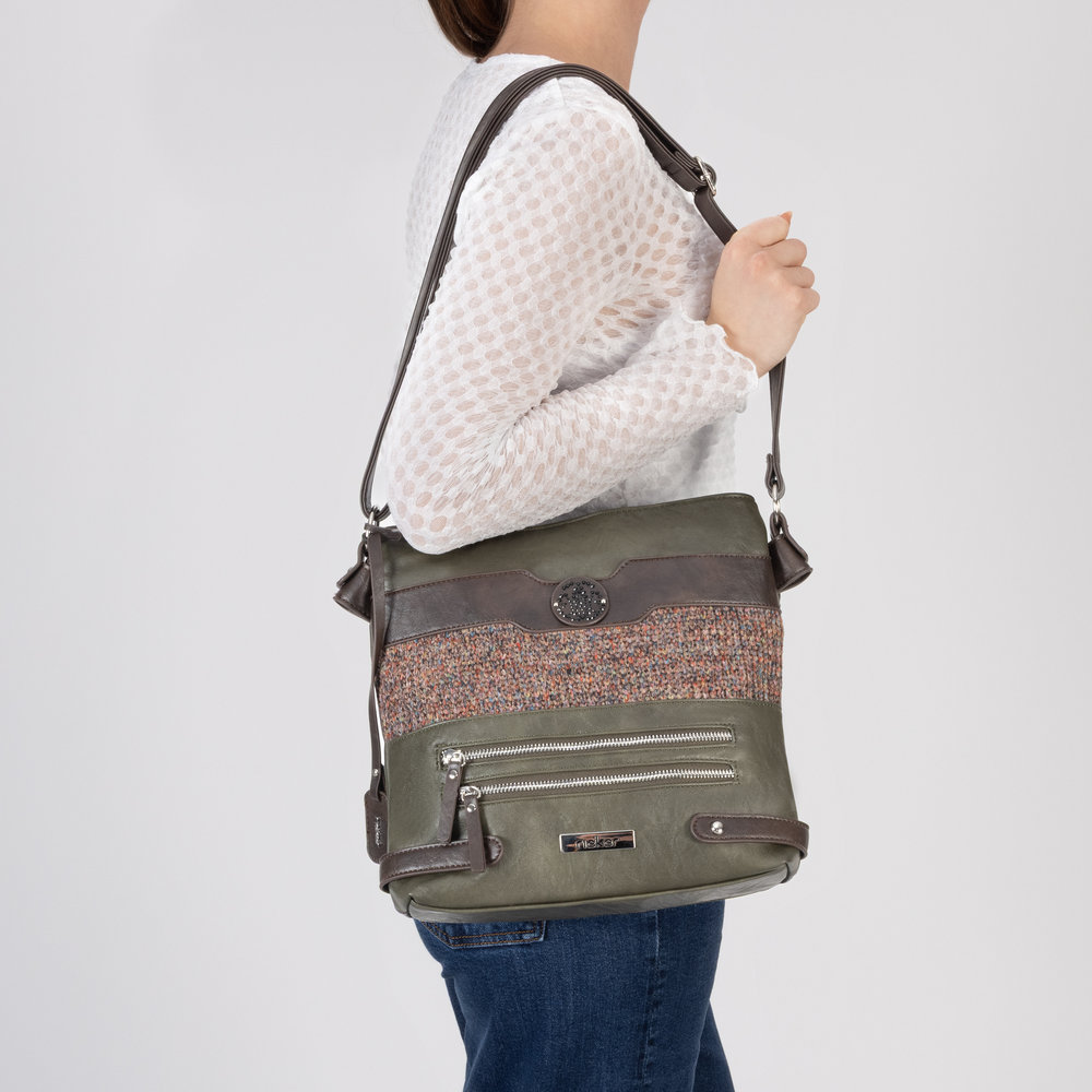 Handtasche mit Reißverschluss vert - 8
