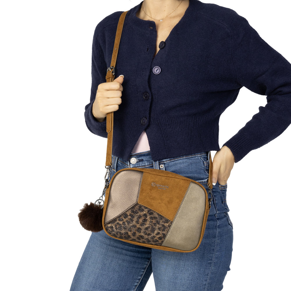 Sac marron combiné femme - 6