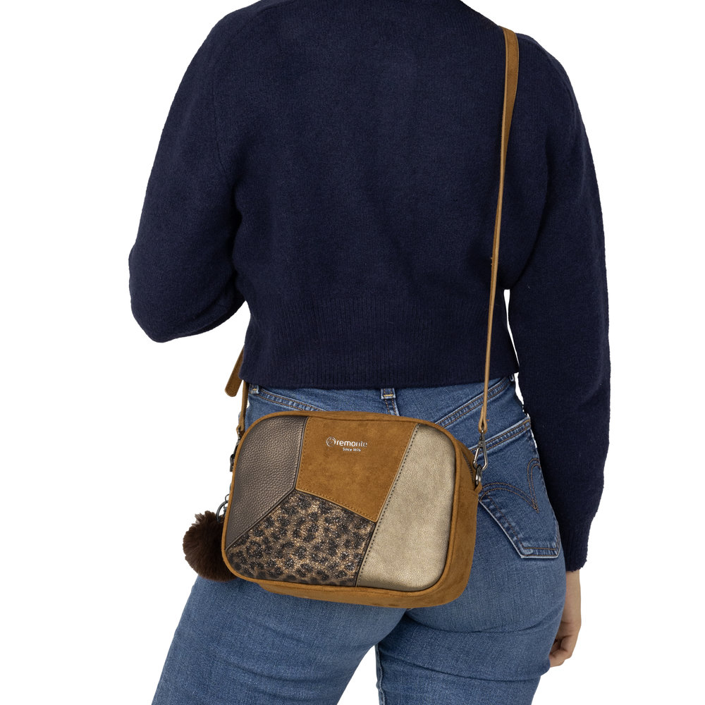 Sac marron combiné femme - 7