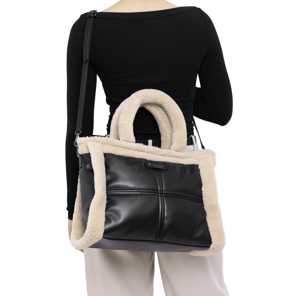 Sac noir combiné femme - 7