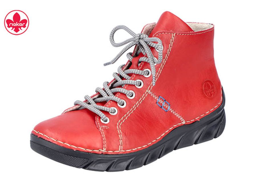 Rieker Ladies mid height boots 55020-33 Red femme